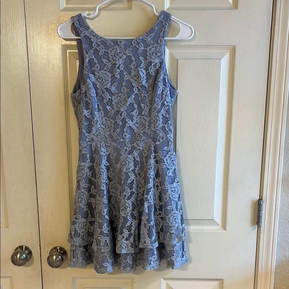 Elegant Gray Lace  Dress